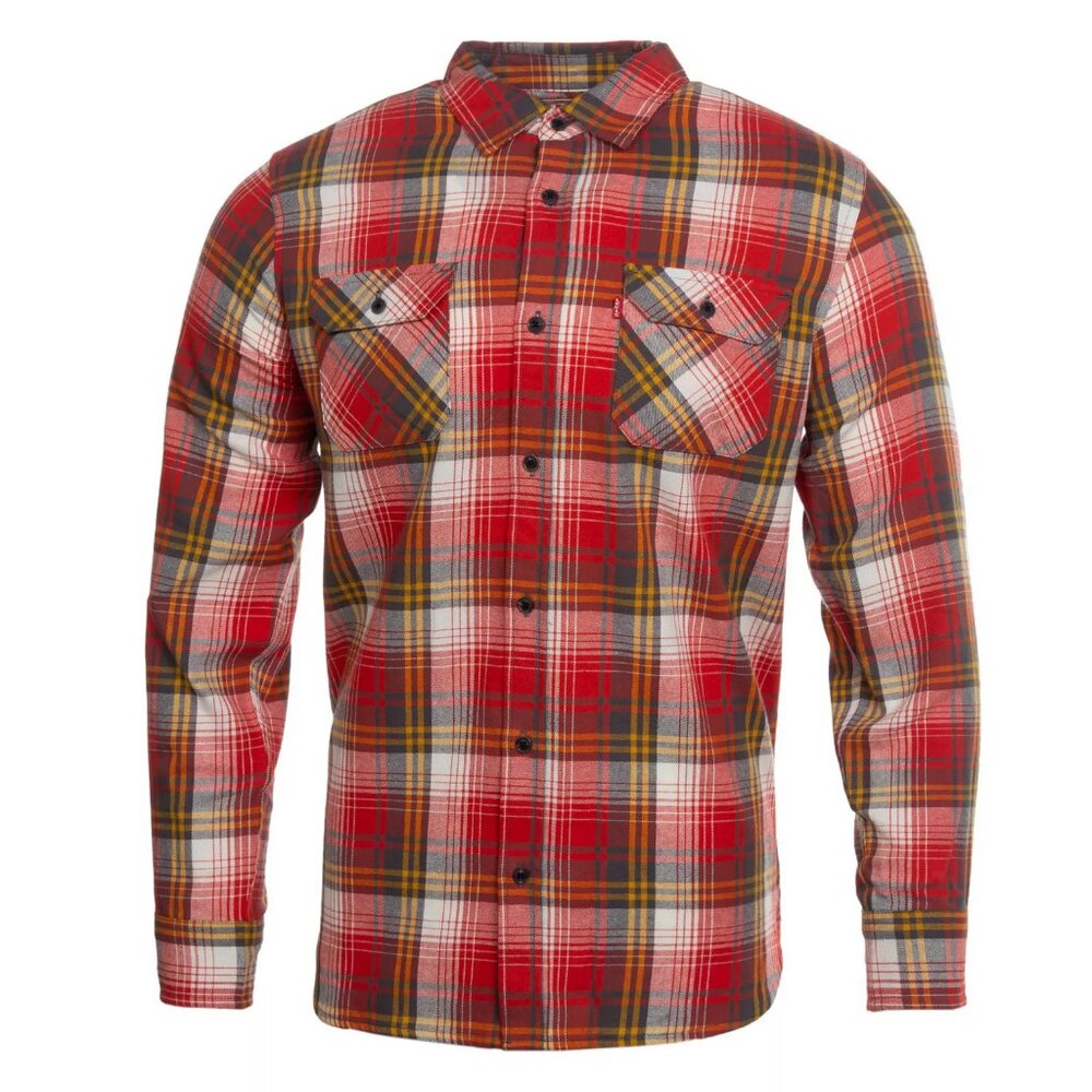 Levis The Worker‎ Mens Relaxed Plaid Long Sleeve Button Up Flannel Sz XXL
